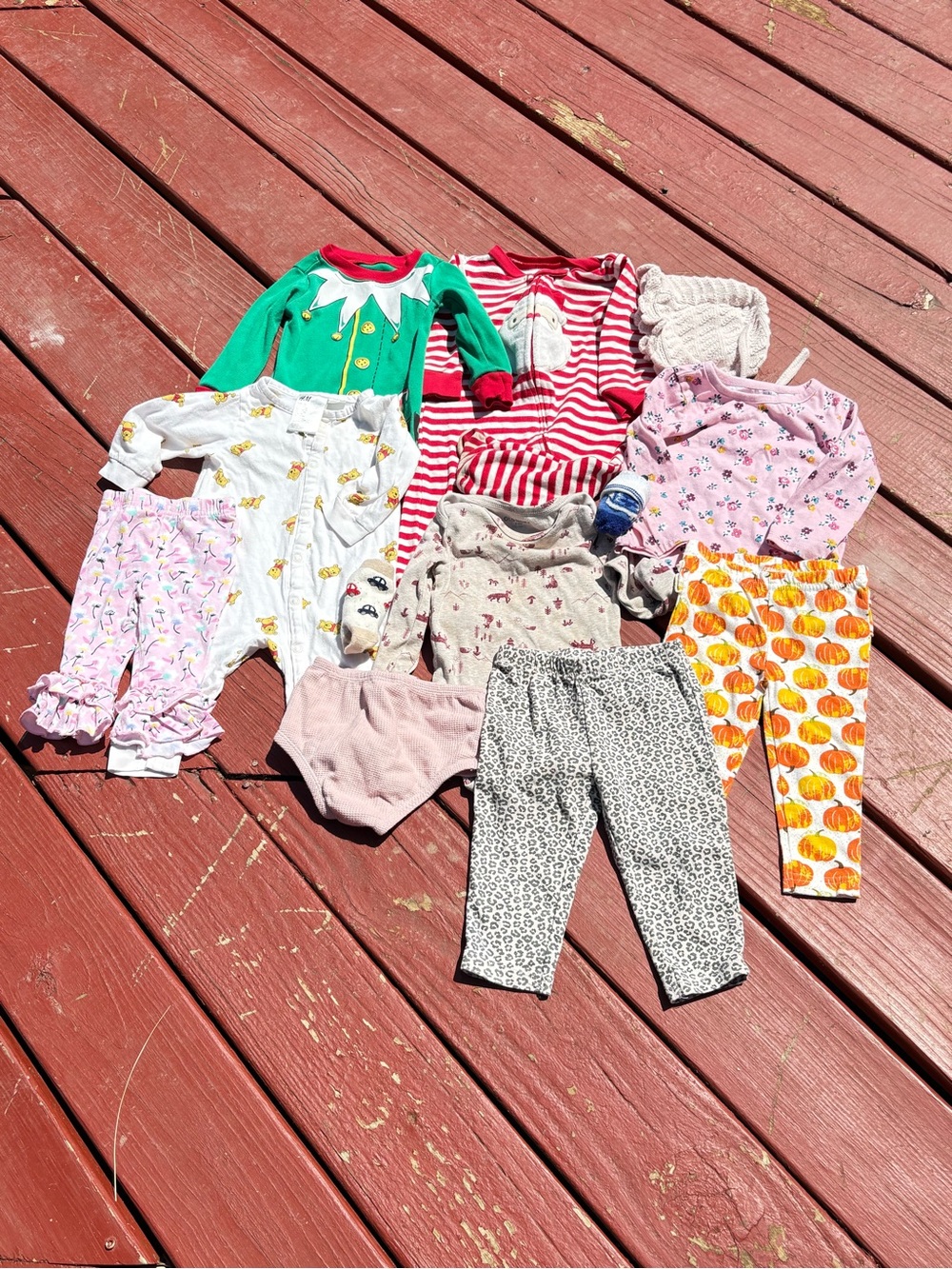 Girls 6-9 Months Assorted Clothes And Brands Twelve Pieces